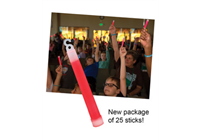 Group Glow Sticks. Pack of 25 (Red alternate)