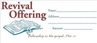 "Revival" Philippians 1:5 (KJV) Bill-Size Offering Envelope 100/pk.