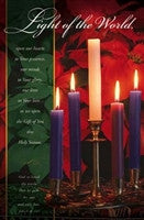 Pkg./100 Light of the World Christmas Advent Bulletins. Large (8 1/2"x14"). Save 50%.