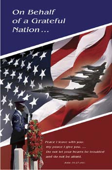 Pkg./100 Air Force Funeral Bulletins. 8 1/2"x11"