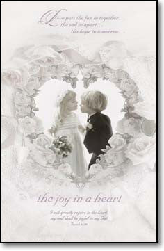 Bulletin - Wedding - The Joy In A Heart. Isaiah 61:10. Pkg./100. 8 1/2"x11"