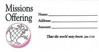 "Missions" John 17:23 (KJV) Bill-Size Offering Envelope 100/pk.