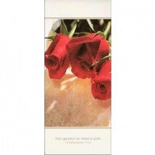 Pkg./100 Red Rose Tri-Fold Bulletins. Save 50%.