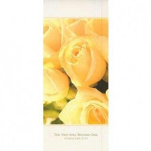 Pkg./100. Bulletin-:W-Yellow Rose-Tri Fold-Eph 5:31. Save 50%.