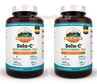 2 Bottles Maximum Living Solu-C w/ Green Tea & Bioflavonoids (240 count total). FREE SHIPPING