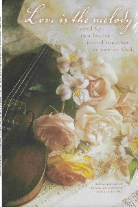 Pkg./100 Love is the Melody Wedding Bulletins. 8 1/2"x11"