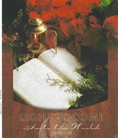 Pkg./100 Light is Come Christmas Bulletins. Large (8 1/2"x14")