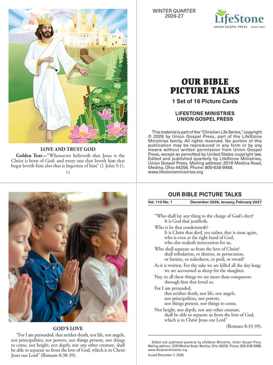 Union Gospel Press Our Bible Picture Talks for Beginner & Primary