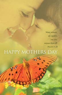 Pkg./100 Butterfly Mother's Day Bulletins. 8 1/2"x11"