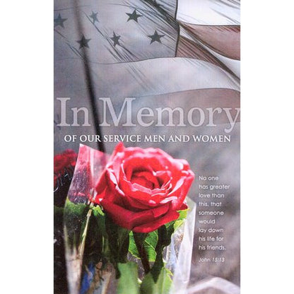 In Memory of Service Bulletins (pkg.100).  8 1/2"x11"