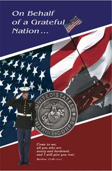 Pkg./100 Marine Funeral Bulletins. Save 50%.