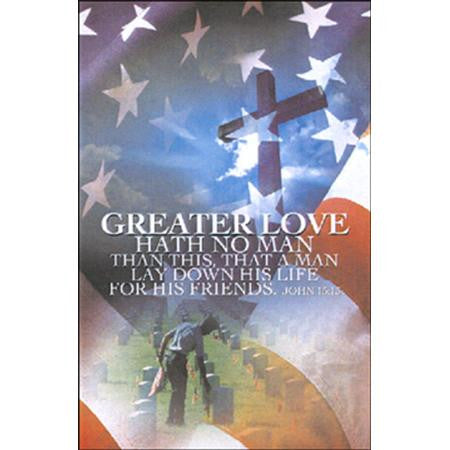 Memorial Day No Greater Love Bulletins (pkg.100).  Save 50%.