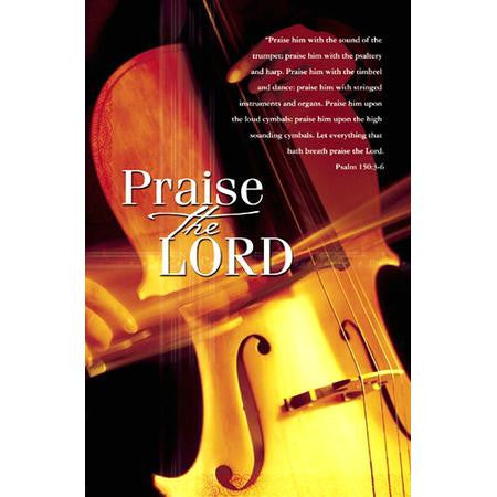 Bulletins - Praise the Lord - Psalm 150:3-6. (8 1/2"x11") (pkg.100). Save 50%.
