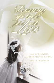 Dreaming of a Lifetime Wedding Bulletins. Song Solomon 6:3. Pkg./100. 8 1/2"x11". Save 50%.